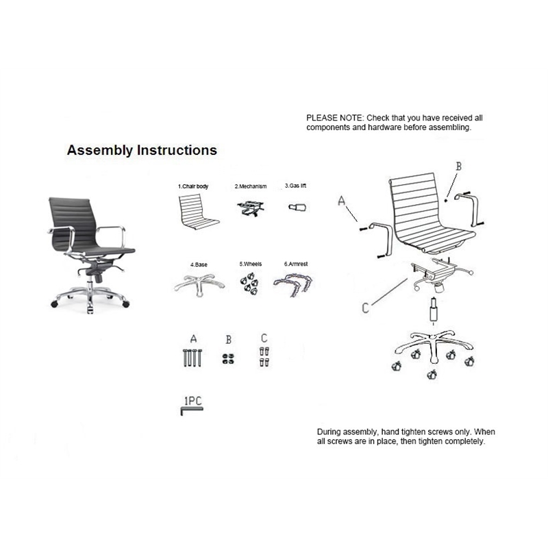 Plata Import White Faux Leather Executive Full Back Office Chair