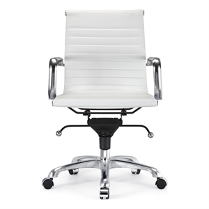 plata import white faux leather executive full back office chair