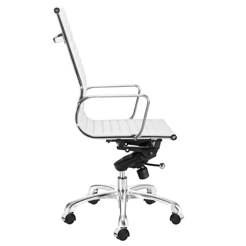 Plata Import Toni High-Back Office Chair in White Faux Leather