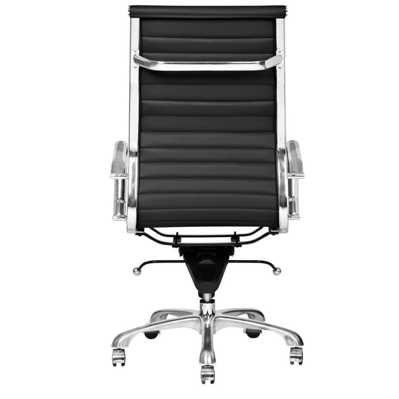Plata Import Toni High-Back Office Chair in Black Faux Leather