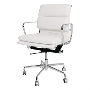 plata import soft double padded management office chair in white