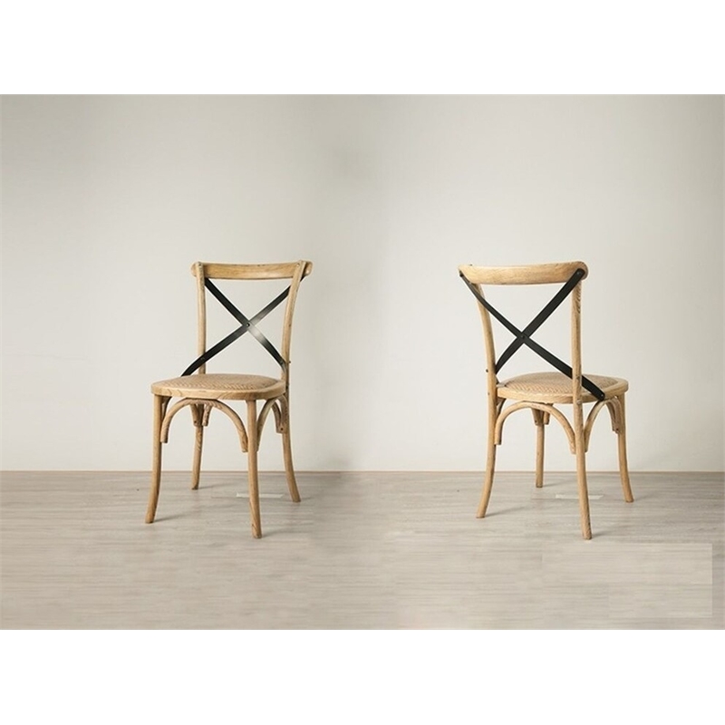 Plata Import Hillenbrand Black Cross Back Side Dining Chair (Set of 2)