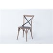 Plata Import Hillenbrand Black & Rattan Cross Back Side Dining Chair (Set of 2)