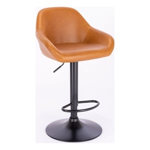 Plata Import Bodeaux Swivel Adjustable Height Bar Stool in Tan (Set of 2)