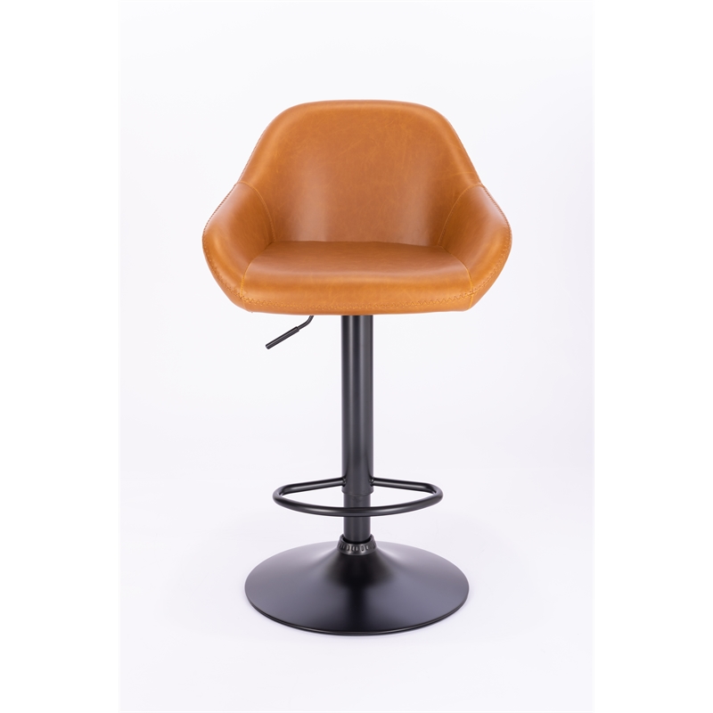 Plata Import Bodeaux Swivel Adjustable Height Bar Stool in Tan (Set of 2)
