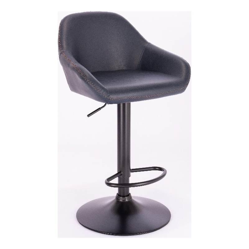 Plata Import Bodeaux Swivel Adjustable Height Bar Stool in Navy (Set of 2)