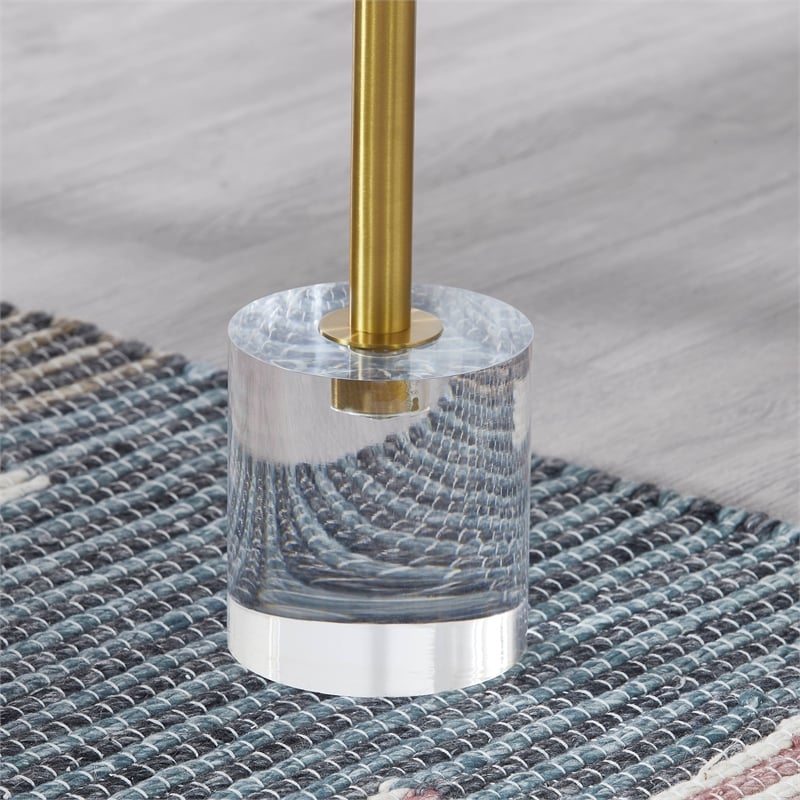 Plata Import Clear Plastic/Acrylic Martini End Table with Gold Accents