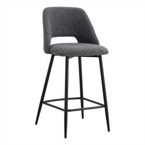 Auburn Boucle 26&quot Counter Stool in Gray (Set of 2)
