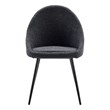 Lara Boucle Upholstered Dining Chair Black legs (Set of 2)