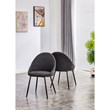 Lara Boucle Upholstered Dining Chair Black legs (Set of 2)