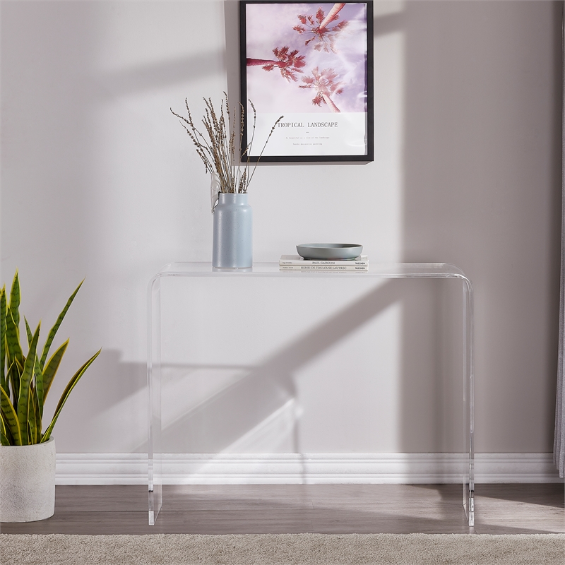 Lucite Clear Acrylic Morrigan  Console Table