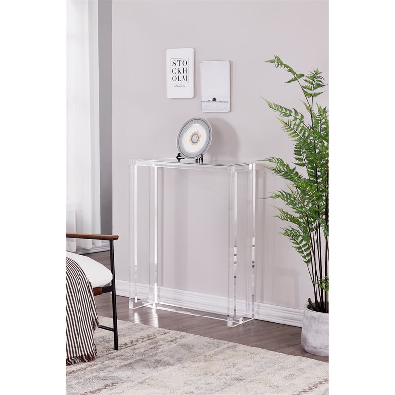 AVA Clear Lucite Acrylic Console Table 30 inch