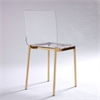 Clear Acrylic Chiaro Dining Chair with Gold Legs (Set of 2)