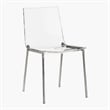 Clear Acrylic Chiaro Dining Chair with Silver Legs (Set of 2)