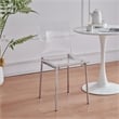 Clear Acrylic Chiaro Dining Chair with Silver Legs (Set of 2)