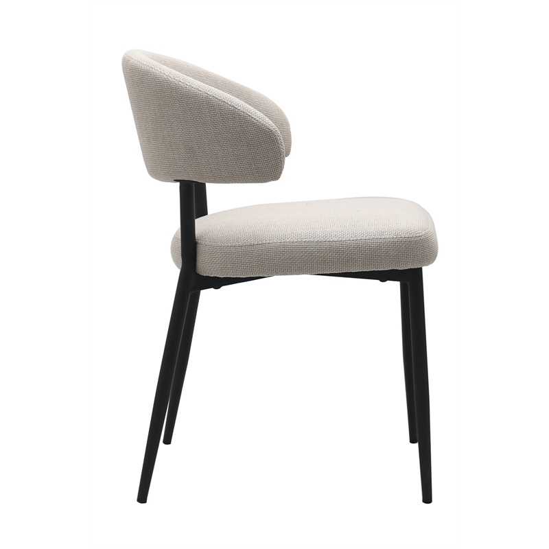 Curved Back armless Upholstered Dining Chair (Set of 2)