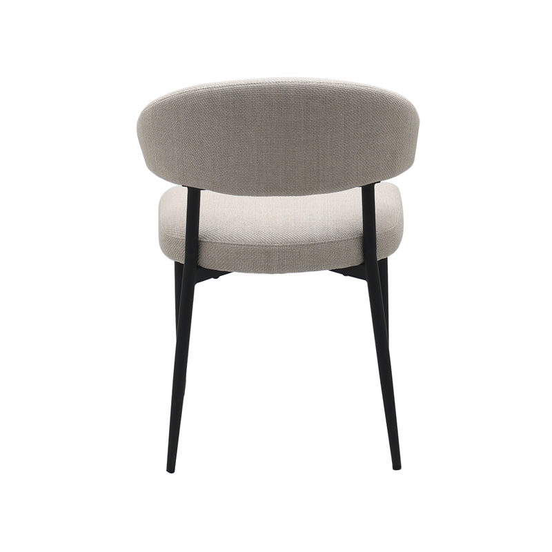 Curved Back armless Upholstered Dining Chair (Set of 2)