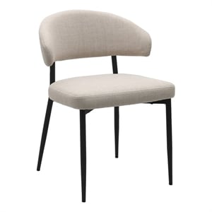 Curved Back armless Upholstered Dining Chair (Set of 2)