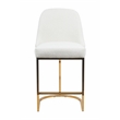 Camardn Boucle Fabric Counter Stool With Gold Metal Legs (Set of 2) Beige