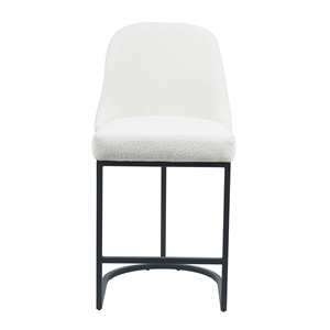 Mahtal Boucle Fabric Counter Stool With Metal Legs (Set of 2) Beige