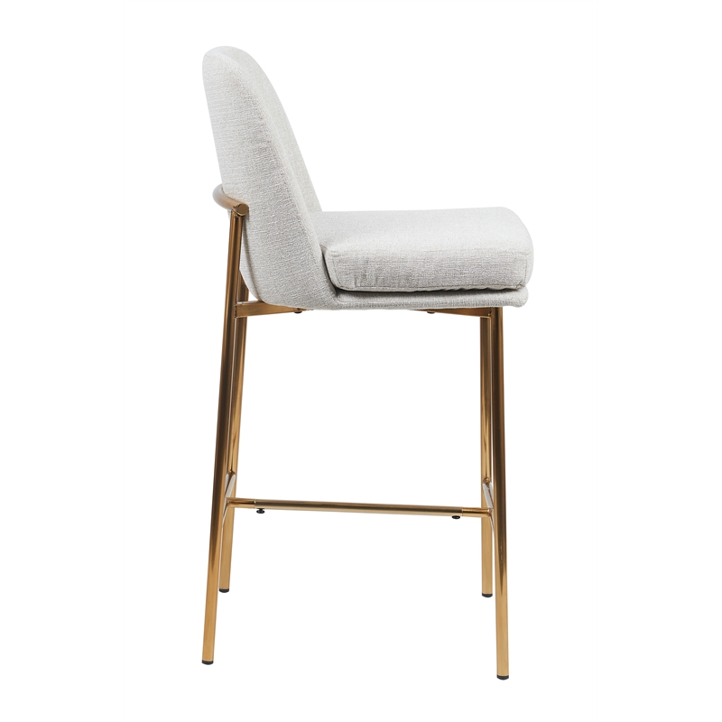 Bende Fabric Metal Gold Frame Counter Stools (Set of 2) In Beige