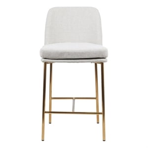 Bende Fabric Metal Gold Frame Counter Stools (Set of 2) In Beige