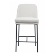 Flomar Fabric Side Counter Stool with Metal leg ( Set Of 2) Beige