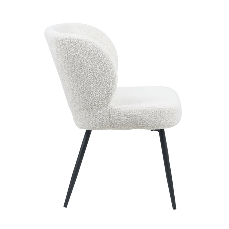 Eleonora Modern Fabric Boucle Dining Chair (Set of 2) In White
