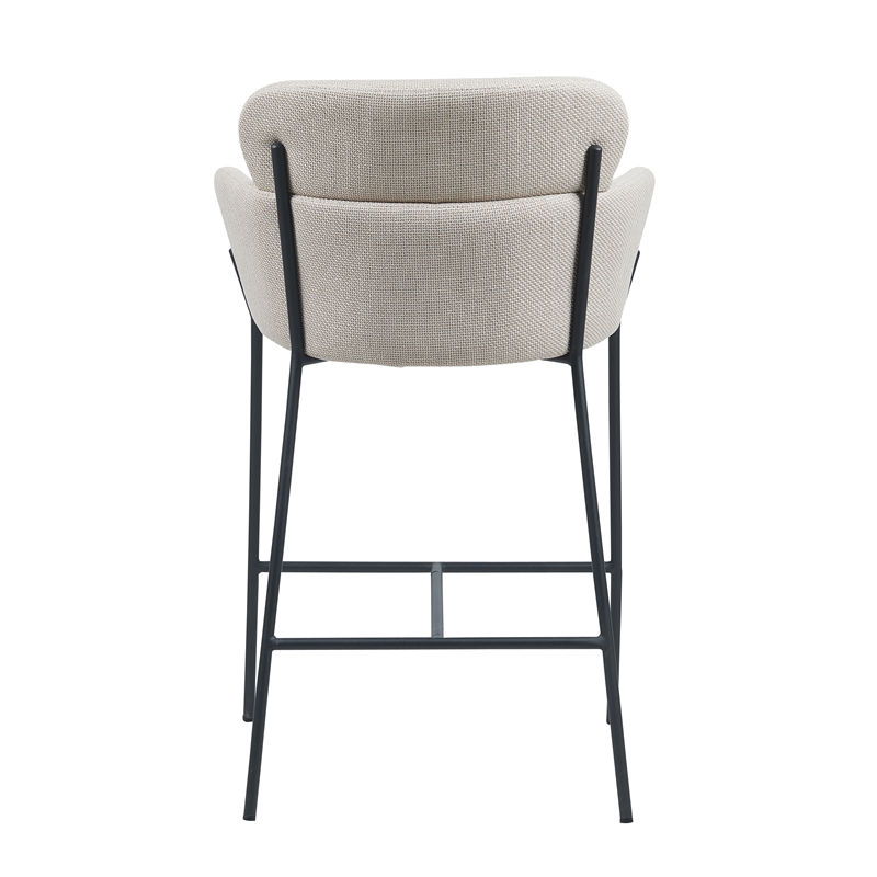 Asotin Fabric Upholstered Counter Stools with Footrest In Beige