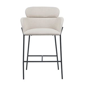 Asotin Fabric Upholstered Counter Stools with Footrest In Beige