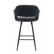 Kymberlynn Faux Leather Counter Stool With Metal legs (Set of 2) In Black