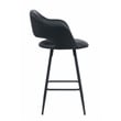Kymberlynn Faux Leather Counter Stool With Metal legs (Set of 2) In Black