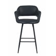 Kymberlynn Faux Leather Counter Stool With Metal legs (Set of 2) In Black