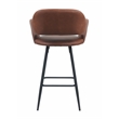 Camarda Faux Leather Counter Stool  (Set of 2) With Footrest In Brown