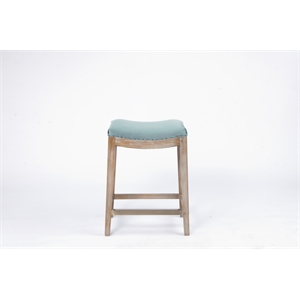 Tapscotl Nailhead Side Velvet 26&quot Counter Stool In Beryl Green