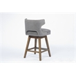Delmaria Fabric Wingback Foot rest  26-inch Swivel Counter Stool In Gray