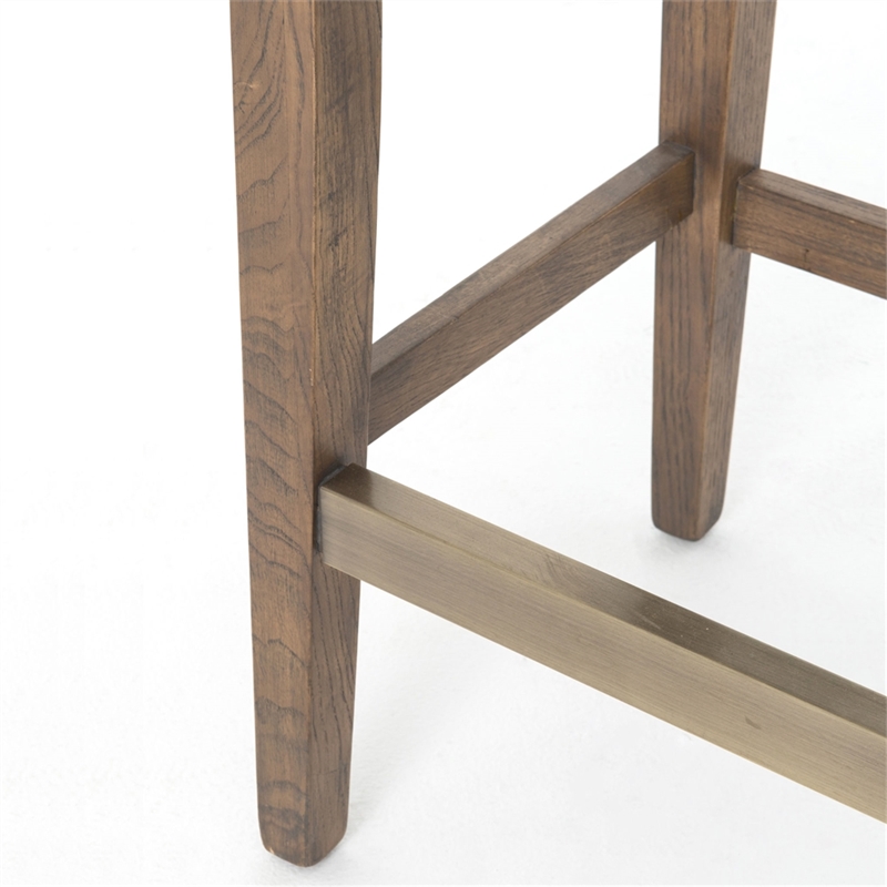 Houston Fabric Armless Wood Frame Pub-Height Bar Stool 26