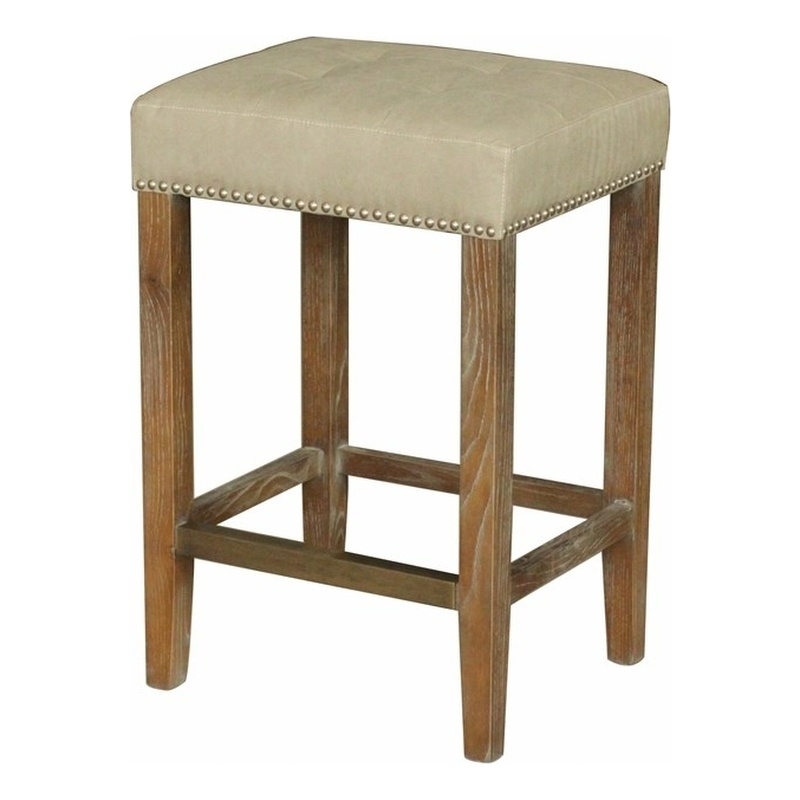 Houston Fabric Armless Wood Frame Pub-Height Bar Stool 26