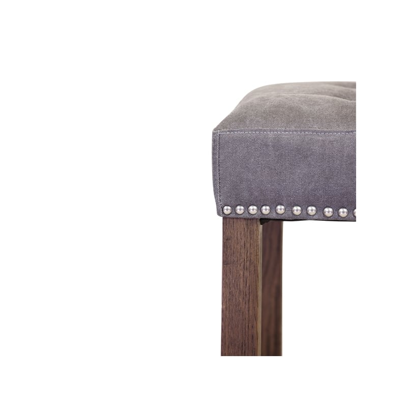 Stacee Modern Fabric Side With Tufted Wooden Frame 26'' Counter Stool In Gray