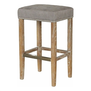 Stacee Modern Fabric Side With Tufted Wooden Frame 26'' Counter Stool In Gray