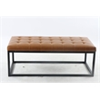 Bende 47'' Wide Faux Leather Tufted Rectangle Cocktail Ottoman In Tan
