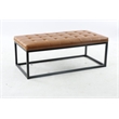 Bende 47'' Wide Faux Leather Tufted Rectangle Cocktail Ottoman In Tan
