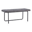 Camilla Faux Leather Upholstered Bench with Tufted Design In Gray