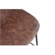 Rosana Upholstered Faux Leather Bucket Seat Bar stool In Brown (Set of 2)