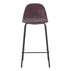 Rosana Upholstered Faux Leather 30 Inch Bar stool In Brown (Set of 2)