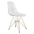 Leonora Acrylic Eiffel-Style Dining Chair With Gold Base In Clear (Set of 4)