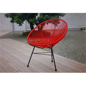 Outdoor Hammock Weave vinyl Acapulco Side Patio Chair in Red