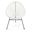 Outdoor Vinyl Acapulco Patio Chair With Black Frame In White