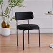 Helena Boucle Fabric Upholstered Dining Chair In Black (Set of 2)