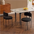 Helena Boucle Fabric Upholstered Dining Chair In Black (Set of 2)